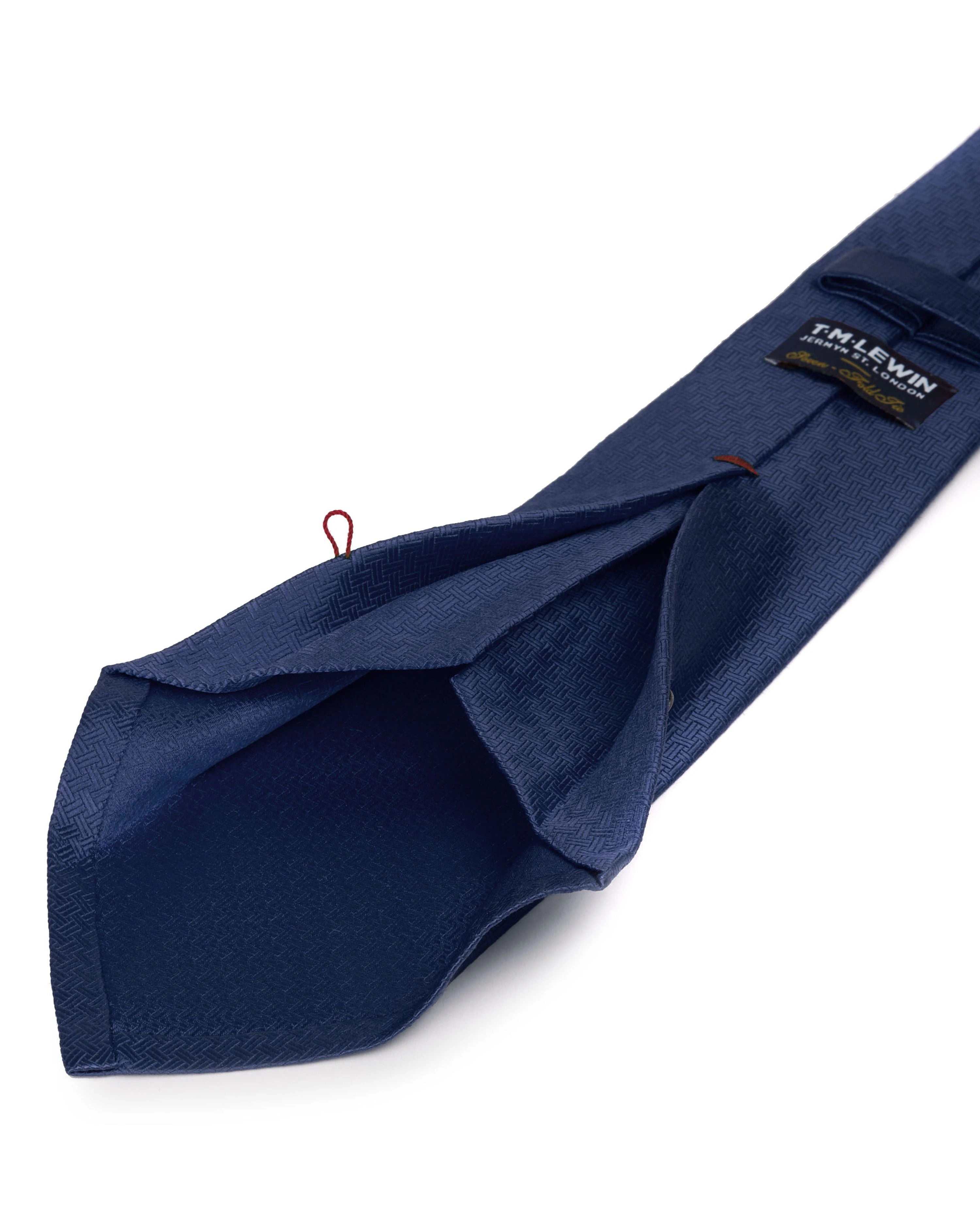 7-Fold Wide Navy Silk Tie